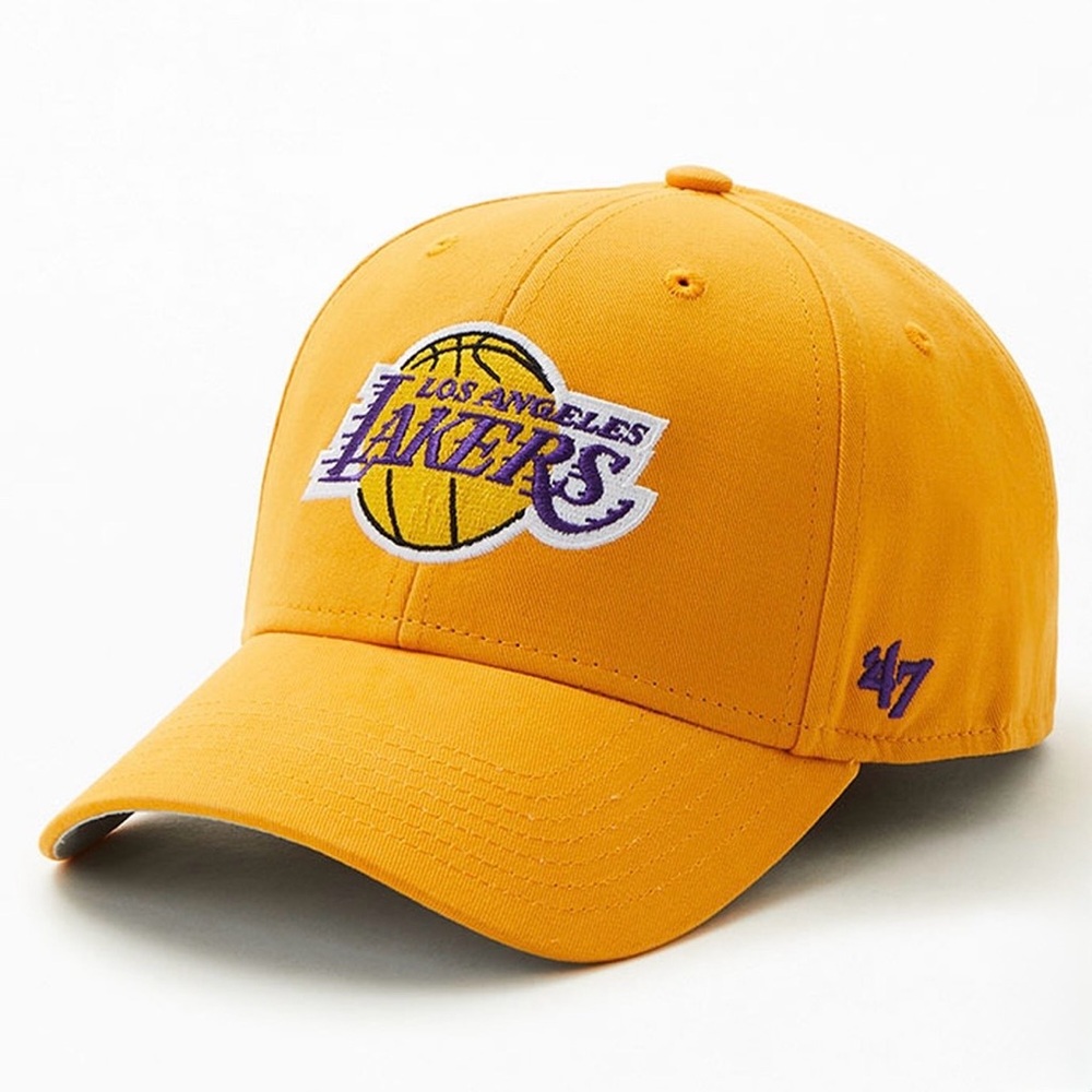 • ’47 Brand • Gold Los Angeles Lakers Velcro Back Hat 🟣 YOUTH SIZE 🟡 NEW NWT